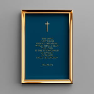 Psalm 27:1 Jesus Christian Catholic Wall Art Home Decor Christian Religious Poster Modern Christian Art Bible Verse Print Modern Wall Art.