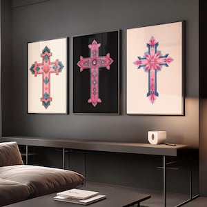 Trendy Vintage Modern Christian Bundle Gallery Wall Art Set Pink Coquette Printable Decor for Stylish Home Design Teen Girl Room Decor Gift