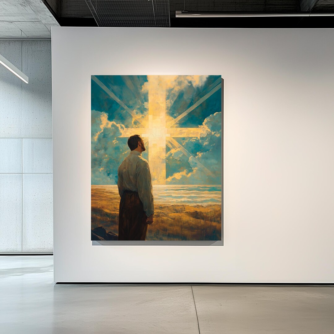 Birth of Jesus Art, Modern Retro Christian Christmas Digital Art ...