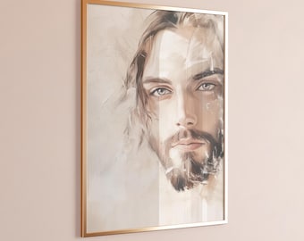 Jesus Christ Portrait: Modern Christian Wall Art (Digital Download)