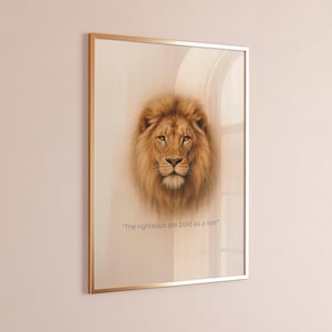 Lion Jesus Poster Modern Christian Digital Wall Art Home Decor for Christians Lion of Judah Bible Verse Wall Art Lion Bible Scripture Print