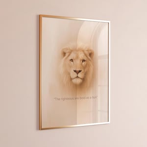 Lion Jesus Poster Modern Christian Digital Wall Art Home Decor for Christians Lion of Judah Bible Verse Wall Art Lion Bible Scripture Print