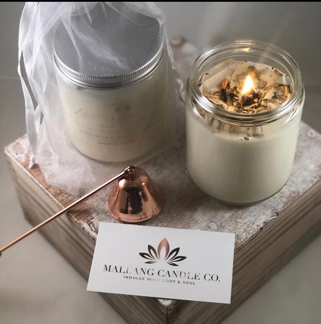 9oz Herbal & Crystal Infused Soy Candles - Etsy
