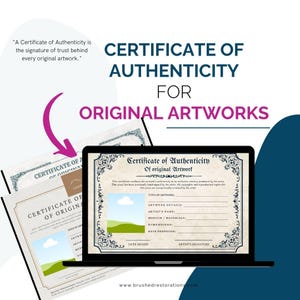 Certificate of Authenticity Customizable  Canva Template for Artists