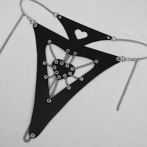 Black Take These Chains Thong