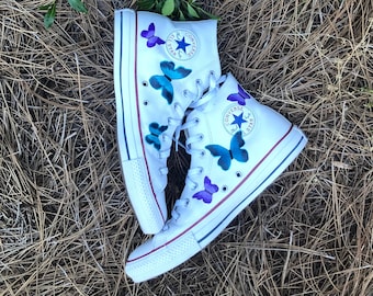 butterfly converse shoes