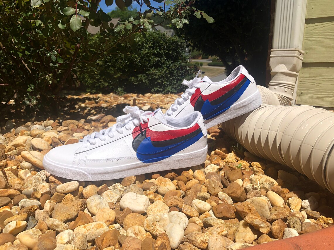 Custom multiswoosh Nike Blazer Lows Etsy