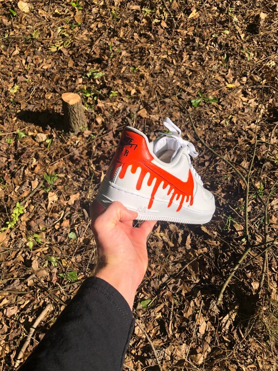 Nike air force 1 white/orange top down sale