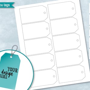 Cadeaukaartje, dank u Tags blanco sjabloon, 3,5" x 2" Tags Collage, multifunctionele etiketten, stickers, maak uw eigen ontwerp, PsD, PNG, SvG, DxF