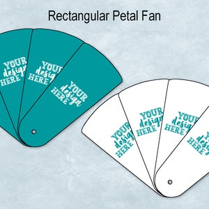 Rectangular Petal Fan Blank Template, Paddle Fan Church Wedding Program ...
