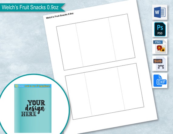 Welch's Fruit Snacks 0.9oz 25.5g Blank Wrapper Template - Etsy