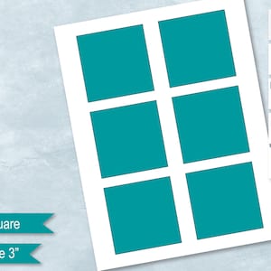 3 Inch Square Blank Template, 76 Mm Square Sticker Collage, 3 ...