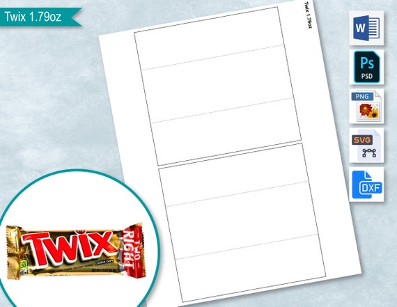 Twix 1.79oz 50.7g Blank Wrapper Template Twix Sticker Label | Etsy