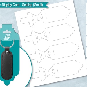 Scallop Keychain Display Card Blank Template, Sublimation Keyring Card Holder, Key chain Packaging, DIY,  PsD, PNG, SvG, DxF, EPS