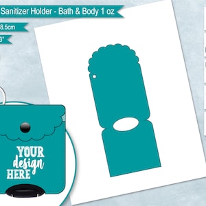 Geschulpte 1oz Hand Sanitizer Sleutelhanger Sublimatie, Mini Sanitizer No Sew Template, Custom Fob Sleutelhanger, DIY Cricut SVG bestand, PsD, Png, DxF, EPS