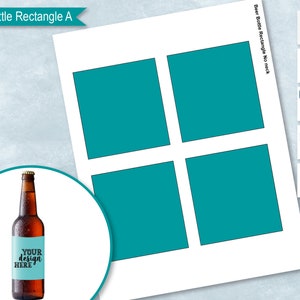Beer Bottle Rectangle Label Template, Beer Bottle Label Sticker, Create Design Your Own, PSD, PNG, SVG, Dxf, Microsoft Word Formats