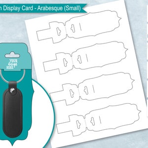 Arabesque Keychain Display Card Blank Template, Sublimation Keyring Card Holder, Key chain Packaging, DIY,  PsD, PNG, SvG, DxF, EPS