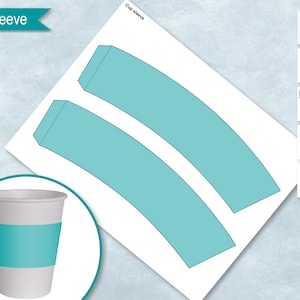 Blank Paper Cup Sleeve Template, Styrofoam Coffee Cup Sleeve Template, Create Design Your Own, PSD, PNG, SVG, DxF, Microsoft Word Doc Format