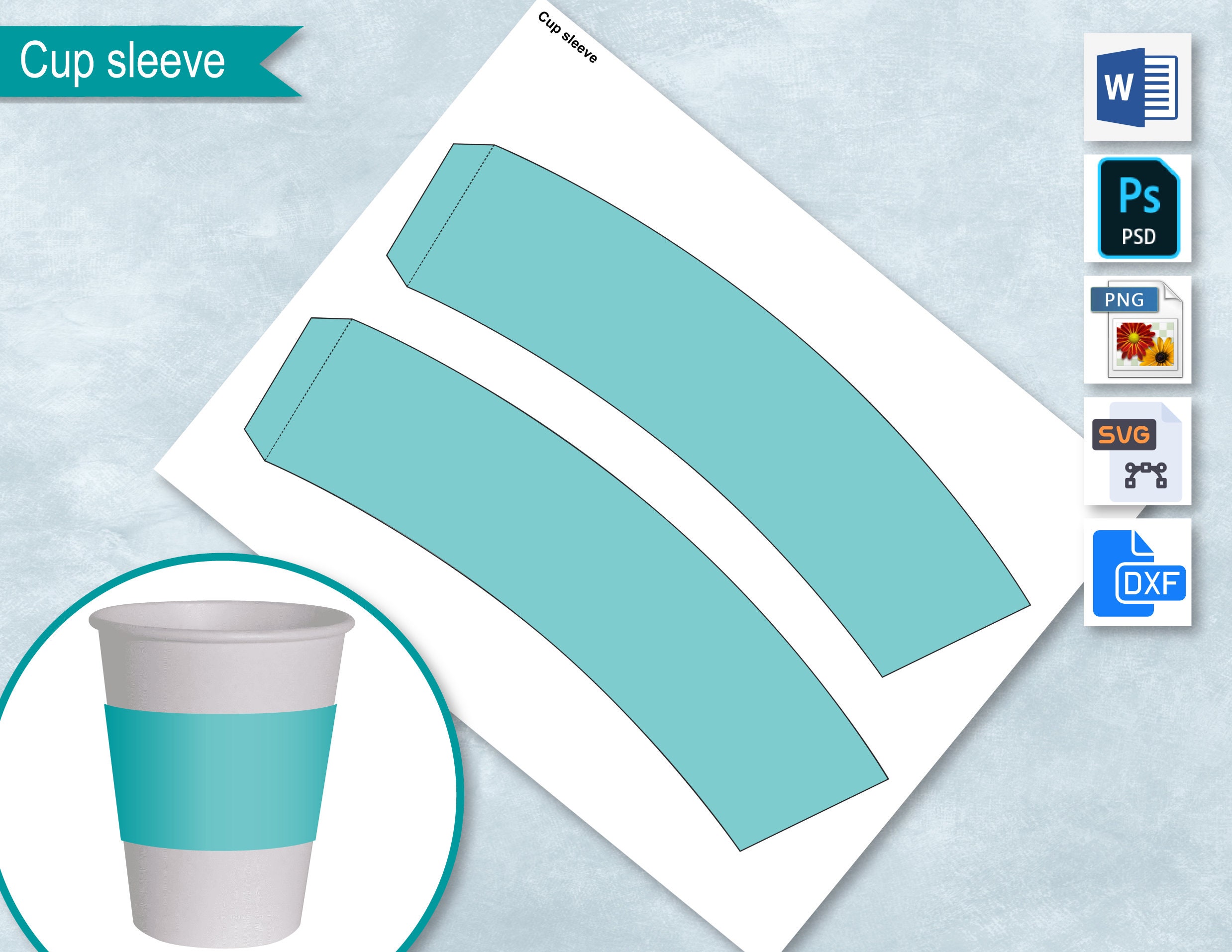 Paper Cup Sleeve Template X 11 Sheet SVG PNG PSD And 
