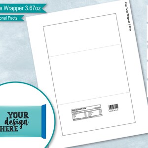 Pop Snack 3.67oz 104g Wrapper Template with Nutrition Facts, Tarts Pastry Sticker Label, Create Your Own Design, PNG, SvG, MS Word, Cricut