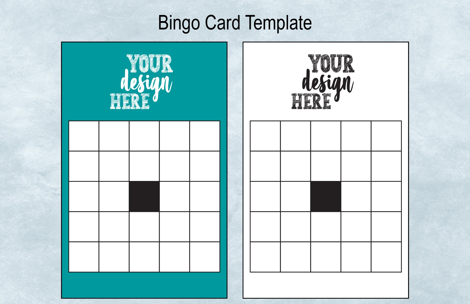 Bingo Card Blank Template Labels, Plain Bingo Card DIY, Baby Shower ...