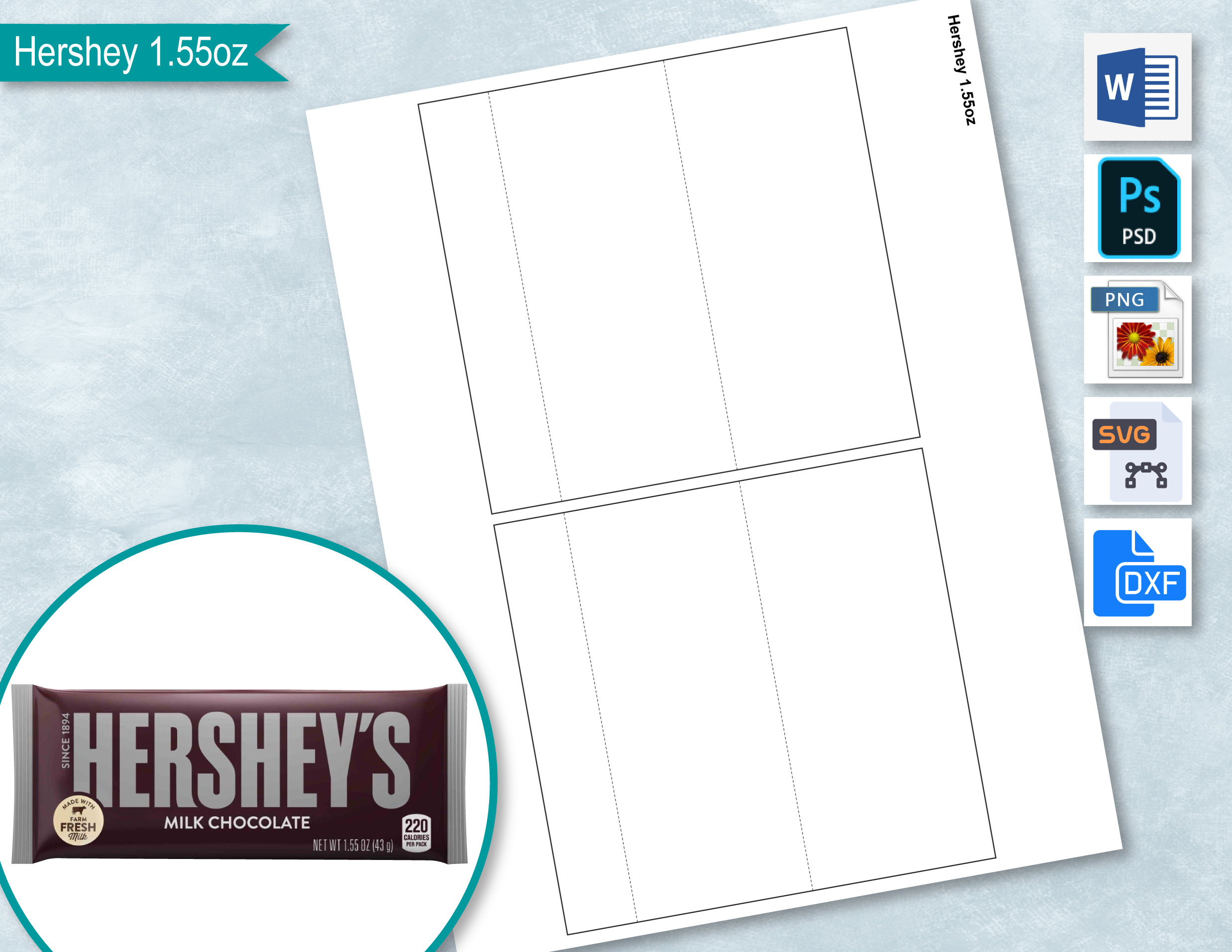 Hershey's 1.55oz 43g Blank Wrapper Template Hershey's Etsy