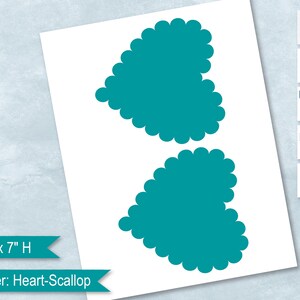 Heart Scallop 5" x 7" Banner Blank Template, Heart Scalloped Flags Create Design Your Own, PSD, PNG, SVG, Dxf, Microsoft Word Doc Formats