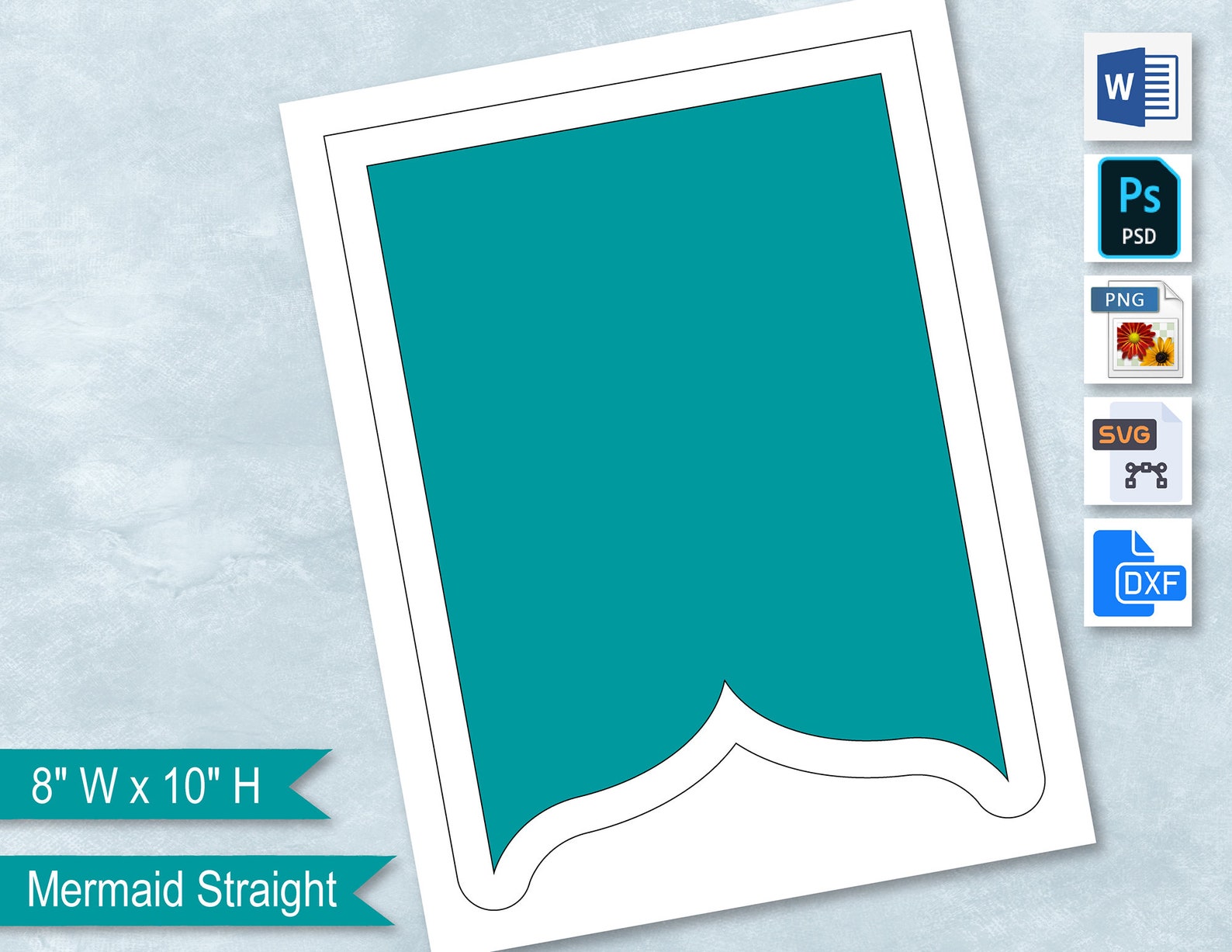 Download Mermaid Tail 8 x 10 Banner Blank Template Dove | Etsy