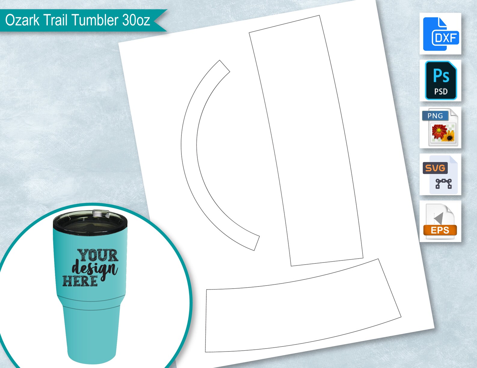 Printable 30 Oz Tumbler Template