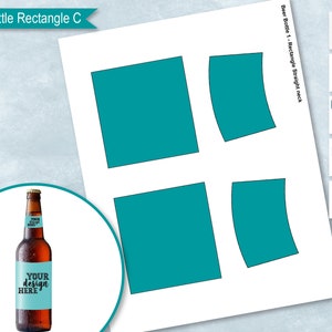 Beer Bottle Rectangle Label Template, Beer Bottle Straight Neck Label Sticker, Design Your Own, PSD, PNG, SVG, Dxf, Microsoft Word Formats