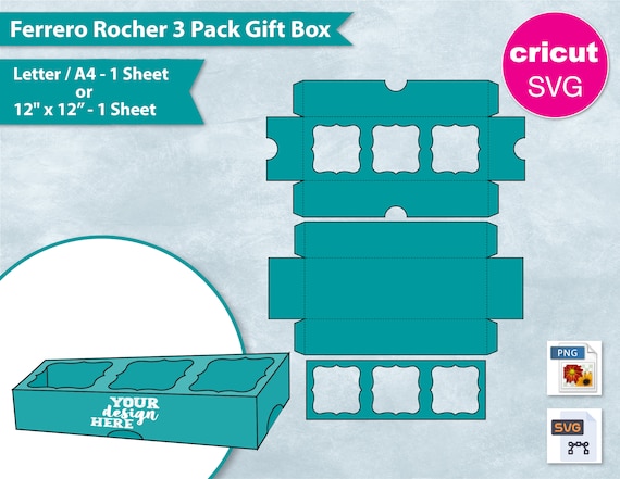 3 Pack Chocolate Gift Box Template 8.5"x11" Sheet, Chocolate Foldable Gift Box Blank , Party Favors, Create Your Own Design, Cricut SVG, PNG