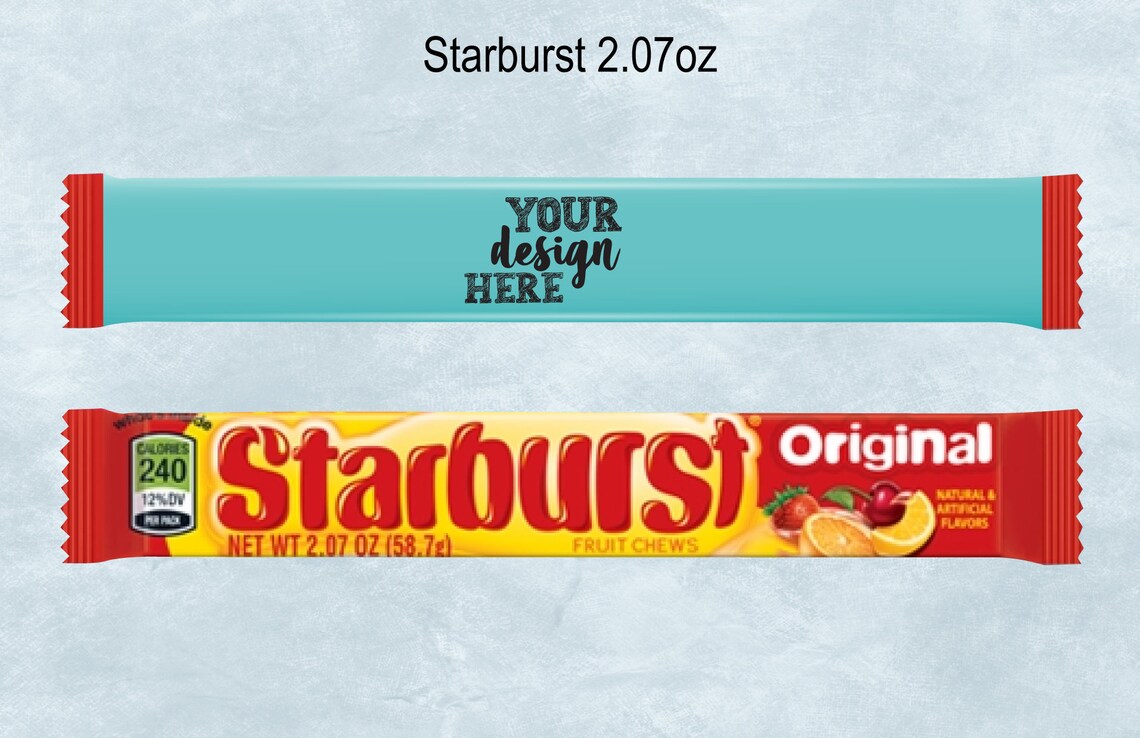 Starburst Candy 2.07oz 58.7g Blank Wrapper Template Sticker | Etsy