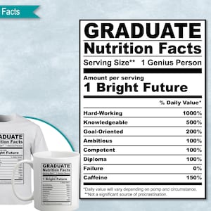 Graduate Nutrition Facts,  Graudation SVG Nutritional Fact Label Template, Printable, DIY, Eps, PNG, SvG, DxF, Cricut, Silhouette