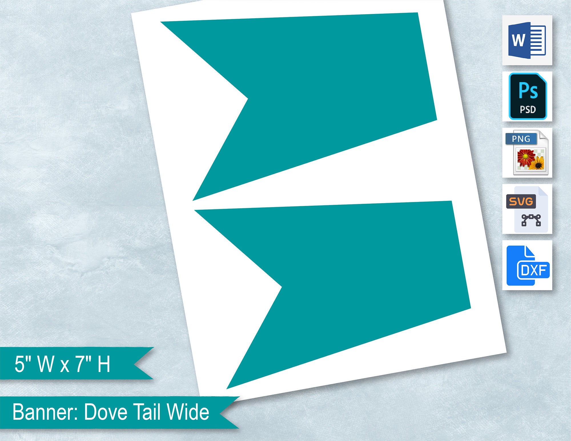 Dove Tail Wide 5 X 7 Banner Blank Template Dove - Etsy