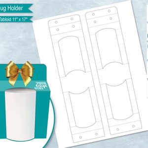 Modelo SVG de suporte de caneca de 15 onças Folha de 11 "x 17", modelo de presente para caneca de café, cartão de exibição de caneca, Cricut Mug Press SVG, arquivo de corte de sublimação SVG, png