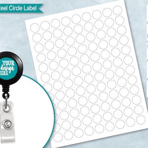 May include: A sheet of white paper with 100 blank circle labels. The labels are arranged in a grid pattern. The sheet is surrounded by a white border.