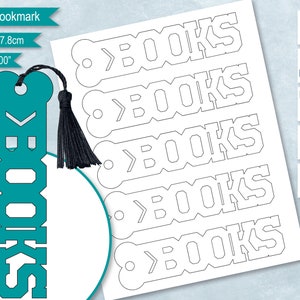 LIBROS Marcador Plantilla en blanco, DIY Cree su propio marcador de libros personalizado, PsD, PNG, SvG, DxF, formatos de Word