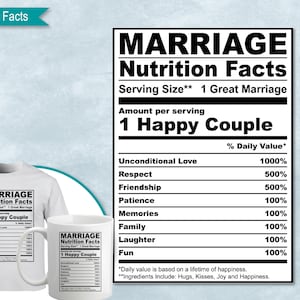 Información nutricional del matrimonio, Plantilla de etiqueta de datos nutricionales SVG, imprimible, DIY, Eps, PNG, SvG, DxF, Cricut, Silhouette