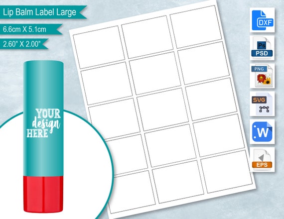 Large Lip Balm Label Blank Template Lipbalm Label Sticker | Etsy