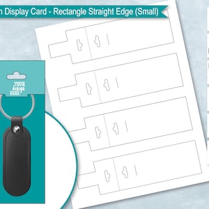 Rectangle Straight Edge Keychain Display Card Blank Template, Sublimation Keyring Holder, Key chain Packaging, DIY,  PsD, PNG, SvG, DxF, EPS