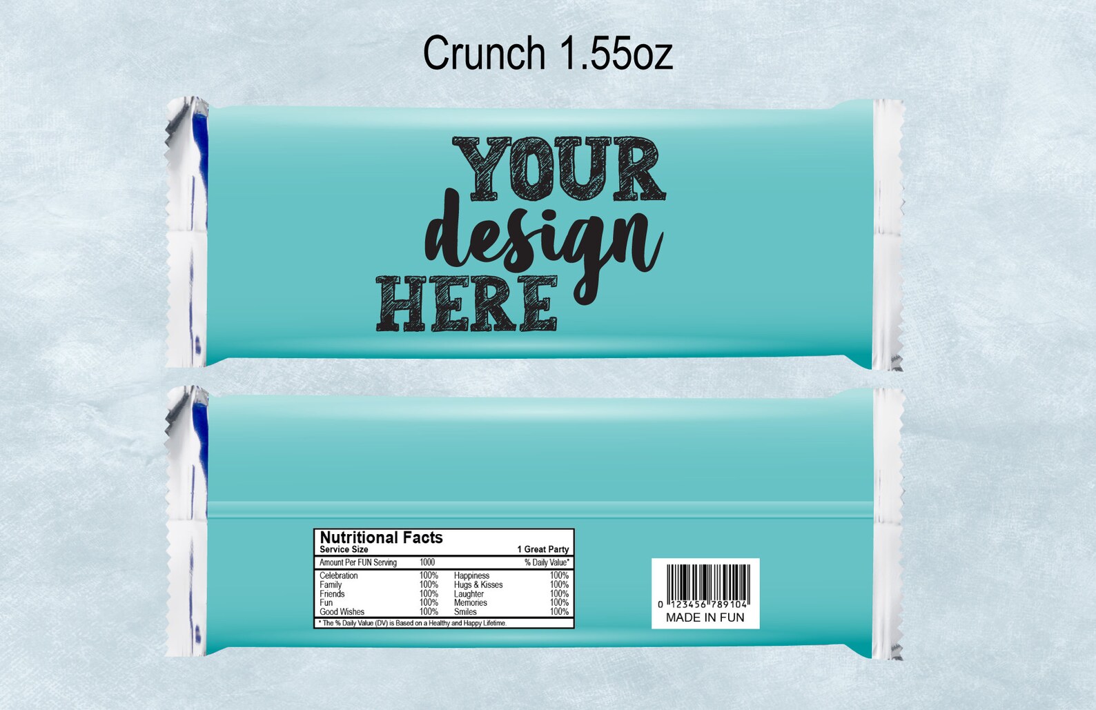 Crunch 1.55oz 43.9g Wrapper Template with Nutritional Facts | Etsy