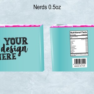 Candy Box 0.5oz 14g Blank Wrapper Template With Nutrition Facts, Candy ...