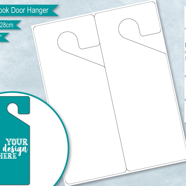 Large Hook DIY Door Hanger Template, Blank Label Door Sign, Realtor Blank Label, Do not Disturb, PsD, PNG, SvG, DxF, Word Formats