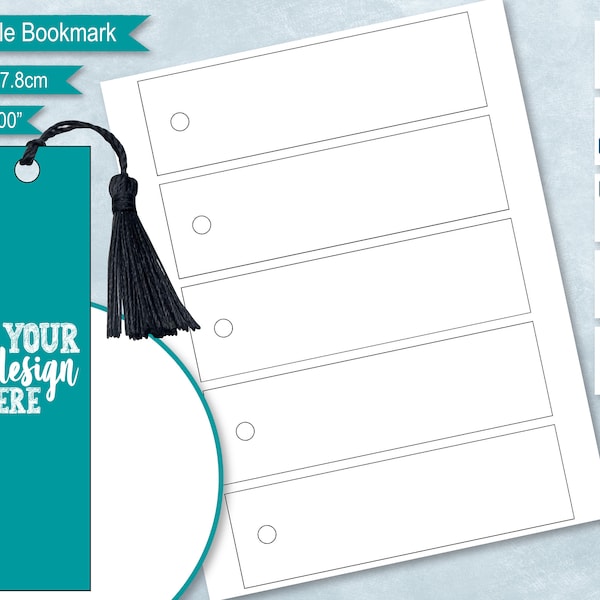 Rectangle Bookmark Blank Template, Rectangular Bookmark, DIY Create Your Own Custom Personalized Bookmark,  PsD, PNG, SvG, DxF, Word Formats