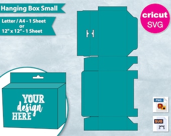 Hanging Box Small Blank Template 8.5"x11" Sheet, Foldable Gift Box Blank, Party Favors, Create Your Own Design, DIY, Canva, Cricut SVG, PNG