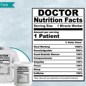 Personalized Doctor Nutrition Facts Mug, Nutrition Facts Custom Mug, Doctor  Gift, Best Doctor Gift, Doctor Cup, Doctor Gag, Doctor Gifts 