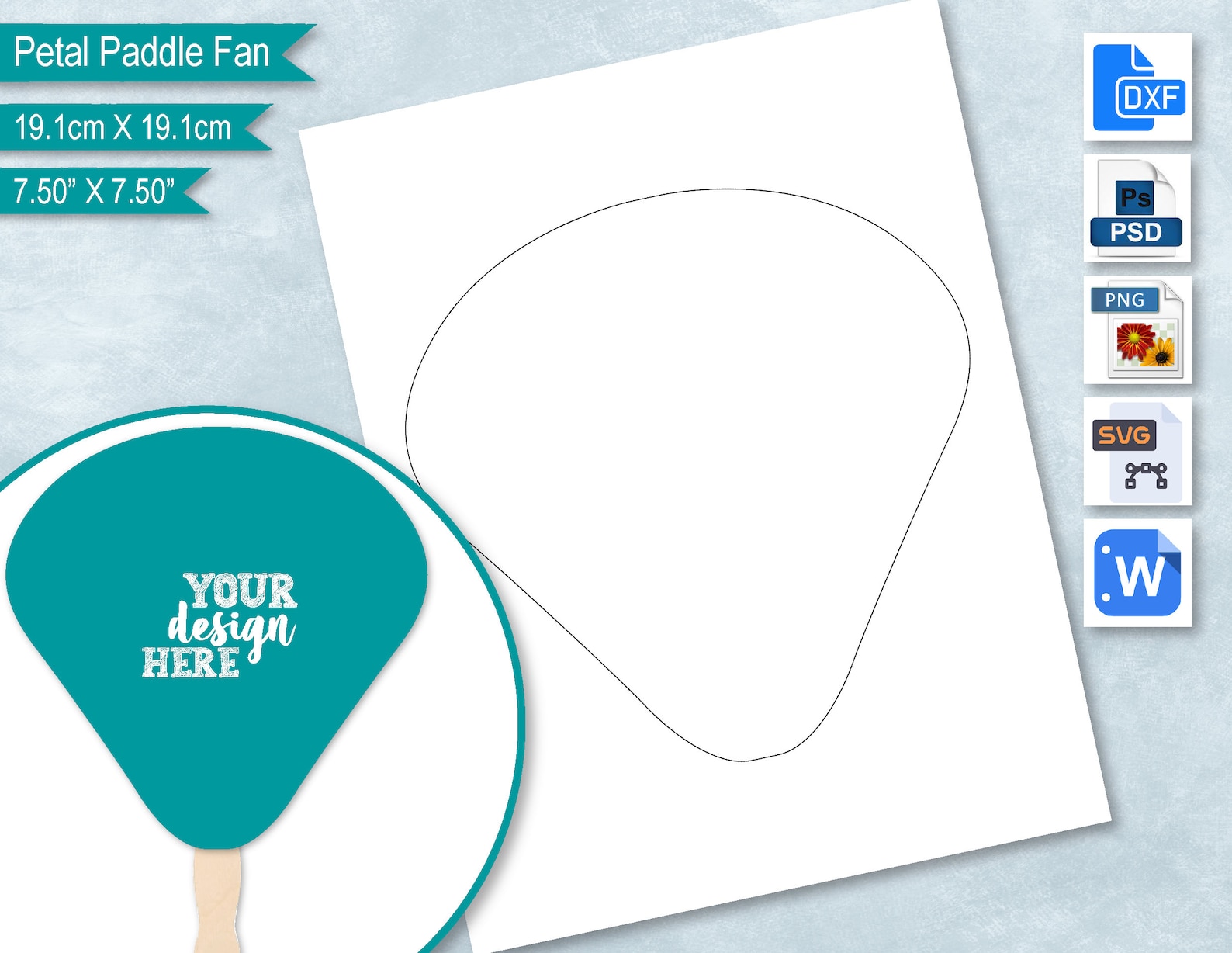 Petal Shape Paddle Fan Blank Template Church Wedding Program - Etsy