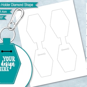 Diamond Shape Keychain Lip Balm Holder Template, Sublimation Keychain ...