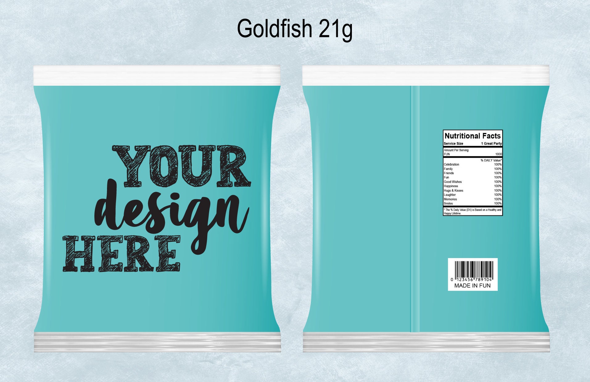Fish Snack 0.75 Oz, 21g Wrapper Template With Nutritional Facts, Fish ...