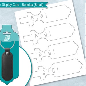 Benelux Keychain Display Card Blank Template, Sublimation Keyring Card Holder, Key chain Packaging, DIY,  PsD, PNG, SvG, DxF, EPS